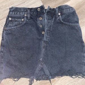 Agolde black denim skirt